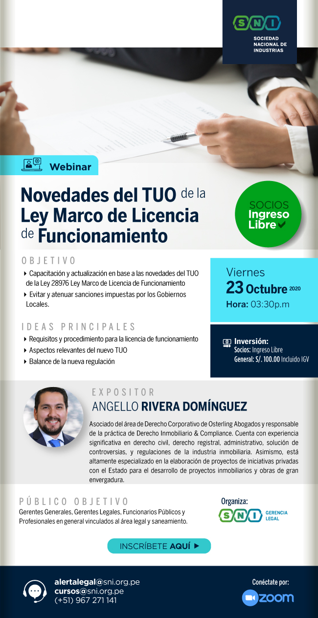 Webinar Novedades Del Tuo De La Ley Marco De Licencia De Funcionamiento