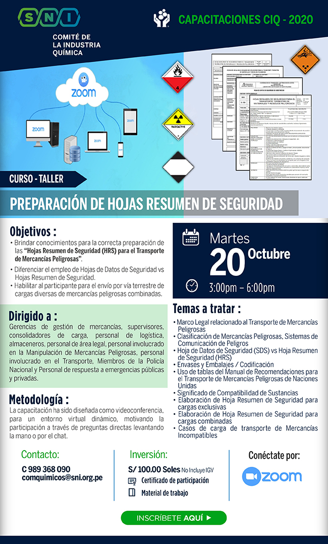 Curso Taller Preparación de hojas de resumen de seguridad