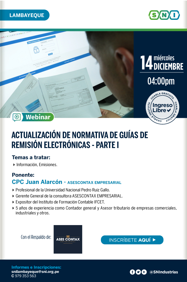 Webinar Actualización De Normativa De Guías De Remisión Electrónicas