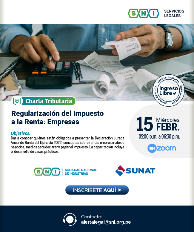 Charla Tributaria: Regularización de Impuesto a la Renta: Empresas ...