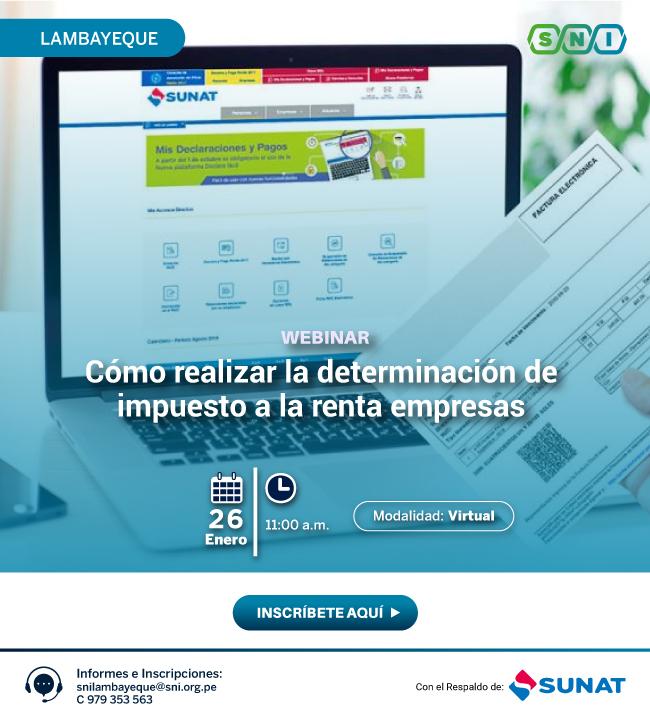 Webinar: Cómo realizar la determinación de impuesto a la renta empresas ...